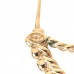 Crystal Pearl CC Drop Hoop Earrings Gold Pearly White