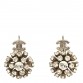 Crystal CC Drop Earrings Silver