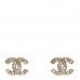 Metal Graduated Pearl Crystal CC Earrings Light Gold