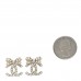 Crystal CC Bow Dangle Earrings Gold