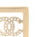 Metal Crystal Square CC Earrings Gold