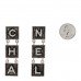 Metal Crystal Cha-Nel Logo Drop Earrings Silver