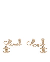 Metal Logo CC Turnlock Clip On Earrings Gold