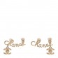 Metal Logo CC Turnlock Clip On Earrings Gold