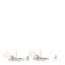 Pearl Crystal CC Drop Earrings Silver Pearly White