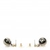 Resin Crystal Pearl CC Ball Drop Earrings Black Gold