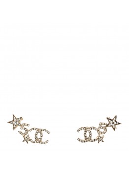 Crystal Star 5 CC Earrings Gold