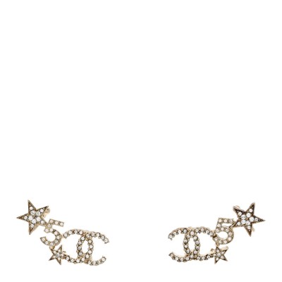 Crystal Star 5 CC Earrings Gold