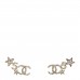 Crystal Star 5 CC Earrings Gold