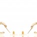 Pearl CC Hoop Drop Earring Gold
