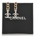 Metal Crystal CC Chain Drop Earrings  Gold
