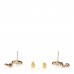 Pearl Crystal CC Flower Drop Earrings Gold Pearly White