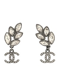 Crystal Sparkling Wheat CC Drop Earrings Silver