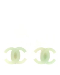 CC Resin Clip On Earrings Light Green