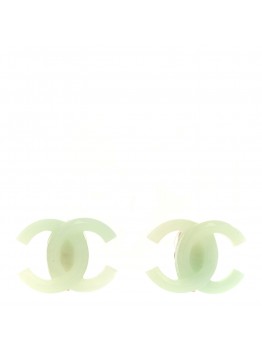 CC Resin Clip On Earrings Light Green