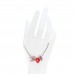 Enamel Heart CC Charm Bracelet Red Pink Silver