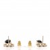 Crystal CC Teardrop Earrings Gold Black