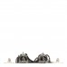 Metal CC Chain Tassel Paris Shanghai Earrings Ruthenium