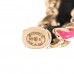 Lambskin Enamel Crystal CC Chain Hoop Drop Earrings Gold Black Pink