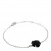 18K White Gold Diamond Black Onyx Camelia Sculpte Bracelet