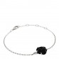 18K White Gold Diamond Black Onyx Camelia Sculpte Bracelet