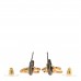 Metal Drop CC Earrings Ruthenium Gold