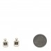 Resin CC No 5 Perfume Bottle Earrings Gold Pearly White