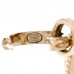 Metal Crystal Studded CC Hoop Drop Earrings Gold