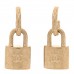 Metal Lock Drop Earrings Light Gold