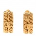 Metal CC Hoop Clip On Earrings Gold