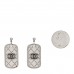 Dog Tag CC Earrings Silver