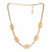 Metal Crystal CC Marquise Choker Gold
