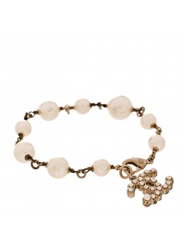 Pearl CC Bracelet Gold