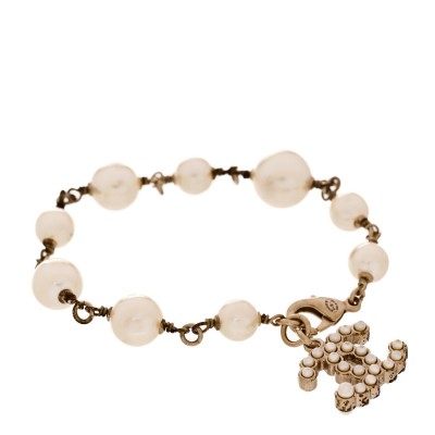 Pearl CC Bracelet Gold