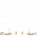 Resin Crystal Quilted CC Drop Earrings Black Gold