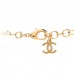Metal Denim CC Heart Choker Gold Blue Pearly White