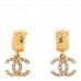 Metal Crystal CC Logo Hoop Drop Earrings Gold