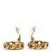 Crystal CC Round Clip On Earrings Gold