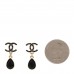 Crystal CC Teardrop Earrings Gold Black