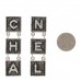 Metal Crystal Cha-Nel Logo Drop Earrings Silver