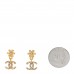 Metal Crystal CC Daisy Drop Earrings Gold