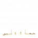 Metal Crystal Studded CC Drop Earrings Gold