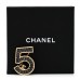 Metal Enamel CC No 5 Rope Brooch Gold Denim Blue