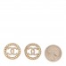 Pearl CC Round Earrings Gold