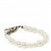 Graduated Pearl Crystal CC Bracelet Gold