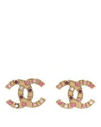 Crystal CC Earrings Gold Multicolor