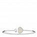 18K White Gold Diamond Mother of Pearl Happy Hearts Bangle Bracelet