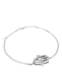 18K White Gold Diamond Happy Diamonds Hamsa Bracelet