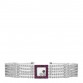 18K White Gold Diamond Ruby Happy Diamonds Curve Bracelet