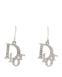 Crystal Logo Earrings Silver